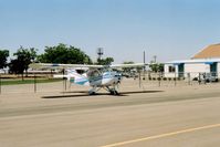  - N9069B at Los Banos with the airport office seen on the right. - by S B J