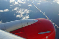  - Approaching CPH onboard Air Berlin's D-ABDB with a fantastic view passing the Öresund Bridge. - by Tomas Milosch