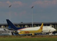  - View to apron 1 west with a resting big baby and a rolling canary bird on twy November.... - by Holger Zengler