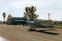 - Mendota airport with the only building (which was boarded up) at the airport in 2001.At that time,it was not being used. View is to the south. - by S B J