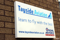  - A sign of the resident Flying School at Dundee Riverside airport EGPN - by Clive Pattle