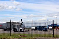  - Through the fence at ramp operations at Dundee Riverside airport (EGPN). Aircraft is a Dornier 328 G-BZOG of Flybe/Loganair operating the scheduled Dundee to London Stansted (EGSS) service. - by Clive Pattle