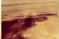  - Amedee AAF near Herlong,Ca with Honey Lake seen in the distance which is often a dry lake.Strip was built in 1942 and is still an active in 2015.Picture is from around 1965. - by S B J