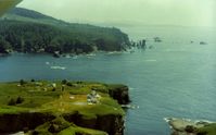  - Helicopter pad  on Tatoosh Island for the lighthouse near Cape Flattery,Wash.It is on The Strait Of Juan De Fuca.It is the most NW point of the US. View is to the south. - by S B J