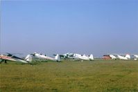  - Livermore Sky Ranch 1930-1965.Was a mile from Livermore with a 4K ft turf runway. Picture is from 1964 with my dad and I walking the line looking at the wide variety of planes back then! Closed when new out of town airport opened. - by S B J