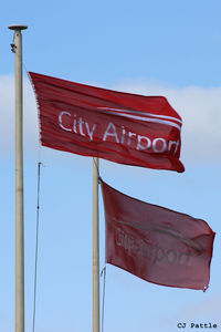  - Flags on show at the Manchester City Airport, Barton EGCB - by Clive Pattle