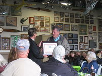  - Pat Quinn Bucker Museum Hangar party on the occasion of his receiving the FAA Wright Brothers Master Pilot Award for 50 years accident free-no violations flying-with conferring FAA Official accepting the award. Congrats to Pat! - by Doug Robertson
