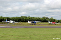  - Parked GA aircraft on west side of airfield at Eshott X5ES - by Clive Pattle