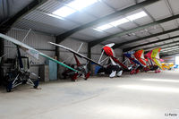  - A left view inside the Joshy Lads hangar at Eshott X5ES - by Clive Pattle