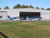  - Hawker Pacific Hangar to east end of airfield - always something of interest inside. Today two flying club alphas outside (SWY and SWZ) with recent C208 US import inside - now ZK-SDB - by magnaman