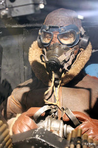  - Effective shot of a dressed mannequin in the Avro Lancaster rear turret display at the Yorkshire Air Museum EGYK - by Clive Pattle