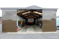  - The Fire Station at Turweston EGBT, with firefighting equipment ready for use. - by Clive Pattle