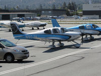  - Cirrus Line-Up on ramp outside GA Terminal @ San Carlos Airport, CA - by Steve Nation