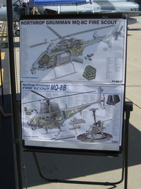  - BUNO 168450 Northrop Grumman MQ-8B FIRE SCOUT UAS, comparison panel with Northrop Grumman MQ-8C FIRE SCOUT, an entirely different UAS based on the Bell 407 helicopter, which see MQ-8C at NTD. - by Doug Robertson