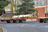  - F70 tail leaving Norwich (via main gate) on a low loader. - by Graham Reeve