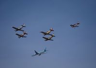  - The Beech Boys formation over KPAO with a Korean Air commercial jet above them for final approach to KSFO - by adenhart
