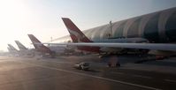  - Pulling into our gate in DXB next to the Wallabies A388 of QF. - by FerryPNL