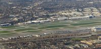  - An overview of the Jet Centers at San Jose International Airport, San Jose, CA on Super Bowl 50 Sunday located at nearby Santa Clara, CA.  - by Chris Leipelt