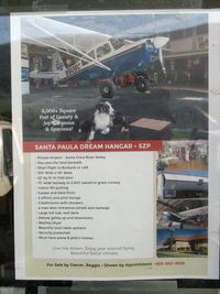  - Listing of deluxe large hangar FOR SALE in the newer West section of the Santa Paula Airport SZP. I've had the upstairs tour and it is all and more than what the seller says! - by Doug Robertson