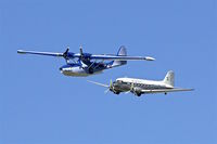  - Recently restored Catalina and Air Chatham DC-3 formation flying At 2016 Warbirds Over Wanaka Airshow , Otago , New Zealand - by Terry Fletcher