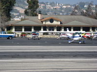  - Looking across runway toward general aviation building and ramp @ Santa Paula Airport, CA - by Steve Nation