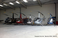  - Helicopters hangared at Staverton - by Chris Hall