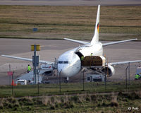  - Cargo unloading at Aberdeen EGPD from Atlantic Airlines B737 G-JMCR - by Clive Pattle