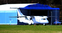  - Dundee Riverside EGPN/DND - G-BYHG taxies past the Loganair/Flybe engineering hangar - by Clive Pattle
