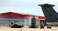  - Re-surfacing work underway at the Babcock MCS Offshore (formerly Bond Helicopters) apron at Aberdeen - by Clive Pattle