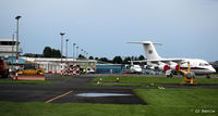  - Apron scene at Dundee EGPN with special and rare visitor - RAF BAe 146 CC.2 of 32 (The Royal) Sqn. - by Clive Pattle
