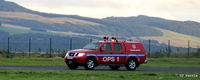 - Ops 1 airport vehicle clears the birds and checks the runway at Dundee EGPN before the last flight of the day arrives. - by Clive Pattle
