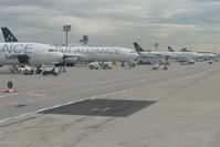  - Line of Star Alliance jets, operated by Lufthansa..... - by Holger Zengler
