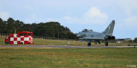  - Airfield action at RAF Lossiemouth EGQS during Exercise Joint Warrior 16-2. Flight Ops caravan at Rwy 05 threshold. - by Clive Pattle