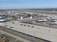  - View from BOI's new control tower over looking the south side of the airport, Idaho Army National Guard Helicopters and 190th Fighter Sq., Idaho Air Guard A10C can be seen. - by Gerald Howard