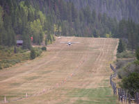  @ Big Creek Airport - Looking north from south end of runway. Good place for breakfast, but lodge burned down in 2008. Currently being rebuilt. - by Gerald Howard