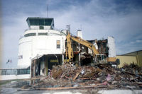  - Old GTF Terminal demolition, late 1990's. A restaurant called Victors once stood in the foreground attached to the terminal building. It disappeared in the 80's? - by Jim Hellinger