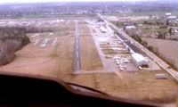  @ Washington Executive/hyde Field Airport - Landing in a C-152. Andrews AFB (ADW) is just 4 miles ahead. Yes, I know I'm a little high. Scanned from 35mm photo. Flying was easy in the 80s around Washington, D.C. - by Gerald Howard