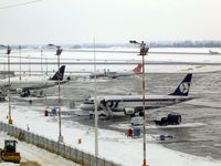  - View in the snow from the public viewing area - by Keith Sowter