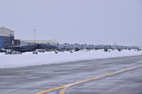  - A-10Cs of the 190th Fighter Sq., Idaho ANG parked after the latest snow storm  with a visiting F-15E from Mountain Home AFB, Idaho. - by Gerald Howard