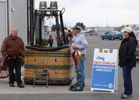  - Santa Paula Aviation Museum Featured Aircraft-Moderator David Watson with Owner/Pilot of N157LB 2001 Lindstrand 90A Hot Air Balloon *Starlite* and husband's (balloon chaser with microphone) exploits/remarks. See also photos under Aircraft N157LB. - by Doug Robertson