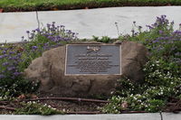  - A better lit photo of the John F. Richards Airport Park Tribute Plaque at the SZP Airpark-midfield adjacent airport office. - by Doug Robertson