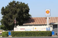  - Santa Paula SHELL AVIATION 100LL Self-Serve Fuel Dock, location: midfield North. Note raised price. - by Doug Robertson