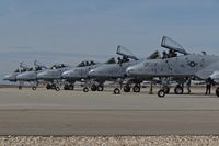  - Six A-10Cs form the 190th Fighter Sq., Idaho ANG parked on the east arm/de arm pad for final pre flight checks. - by Gerald Howard