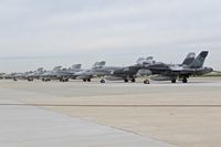  - Parked on south GA ramp. VMFAT-101 Sharpshooters, NAS Miramar, CA. - by Gerald Howard