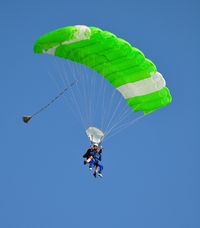  - Tandem skydivers from Skydive Swansea about to drop on the Northern PLA. - by Roger Winser