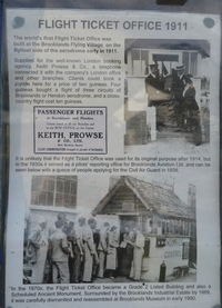  - Information re world's first flight ticket office at Brooklands Airfield, Weybridge, Surrey, England.    - by moxy