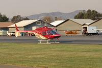  - N191SG 1984 Bell 206B JET RANGER II, Allison VO-540 turboshaft 400 SHp, Restricted Forest, preparing for takeoff turning and burning - by Doug Robertson