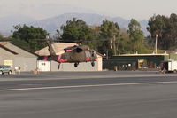  - FireBomber hover to land at SZP FireBase of Thomas Fire, unknown registration? - by Doug Robertson