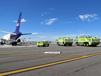  - ARFF doing some training on the Fed Ex ramp. - by Gerald Howard