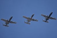  - Flight of three A-10s from the 190th Fighter Sq., Idaho ANG flying the downwind for RWY 10R. - by Gerald Howard